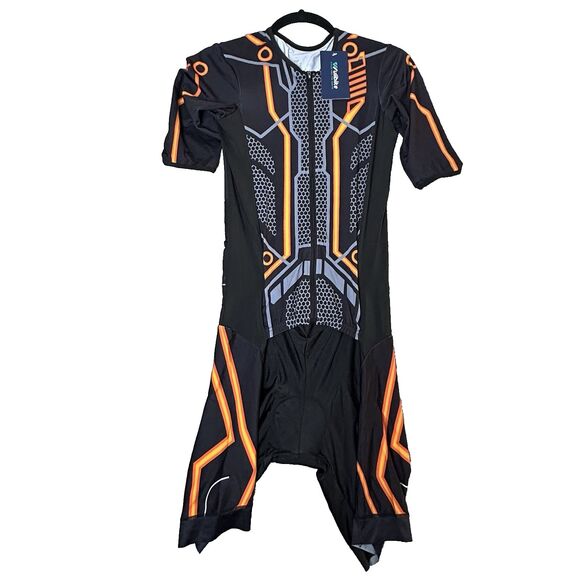 Wulibike Mens Cycling Skinsuit Medium Sci Fi Techwear Full Body Padded AeroFit - Picture 1 of 16
